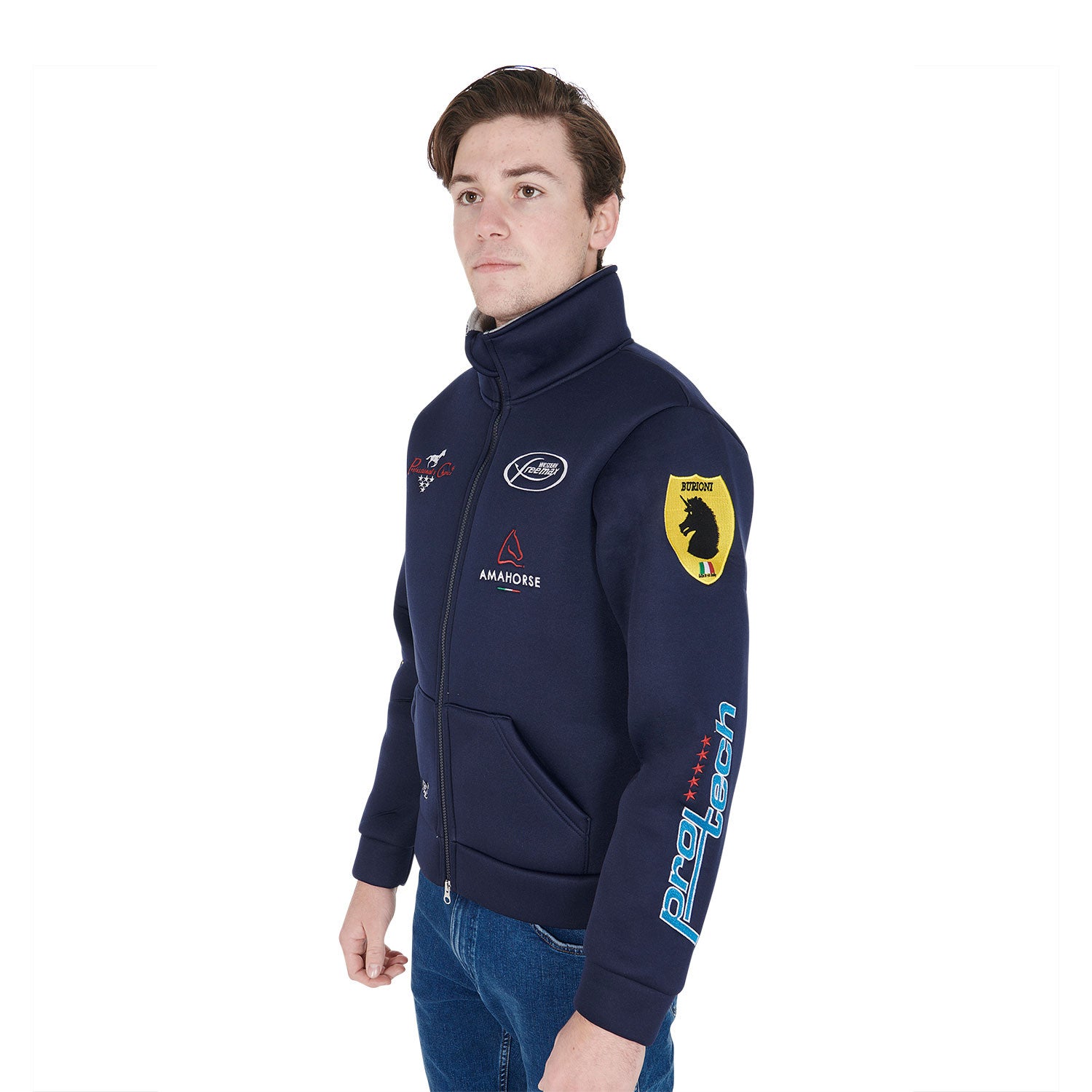 Chaqueta unisex multilogo sin capucha Pool's - Azul marino