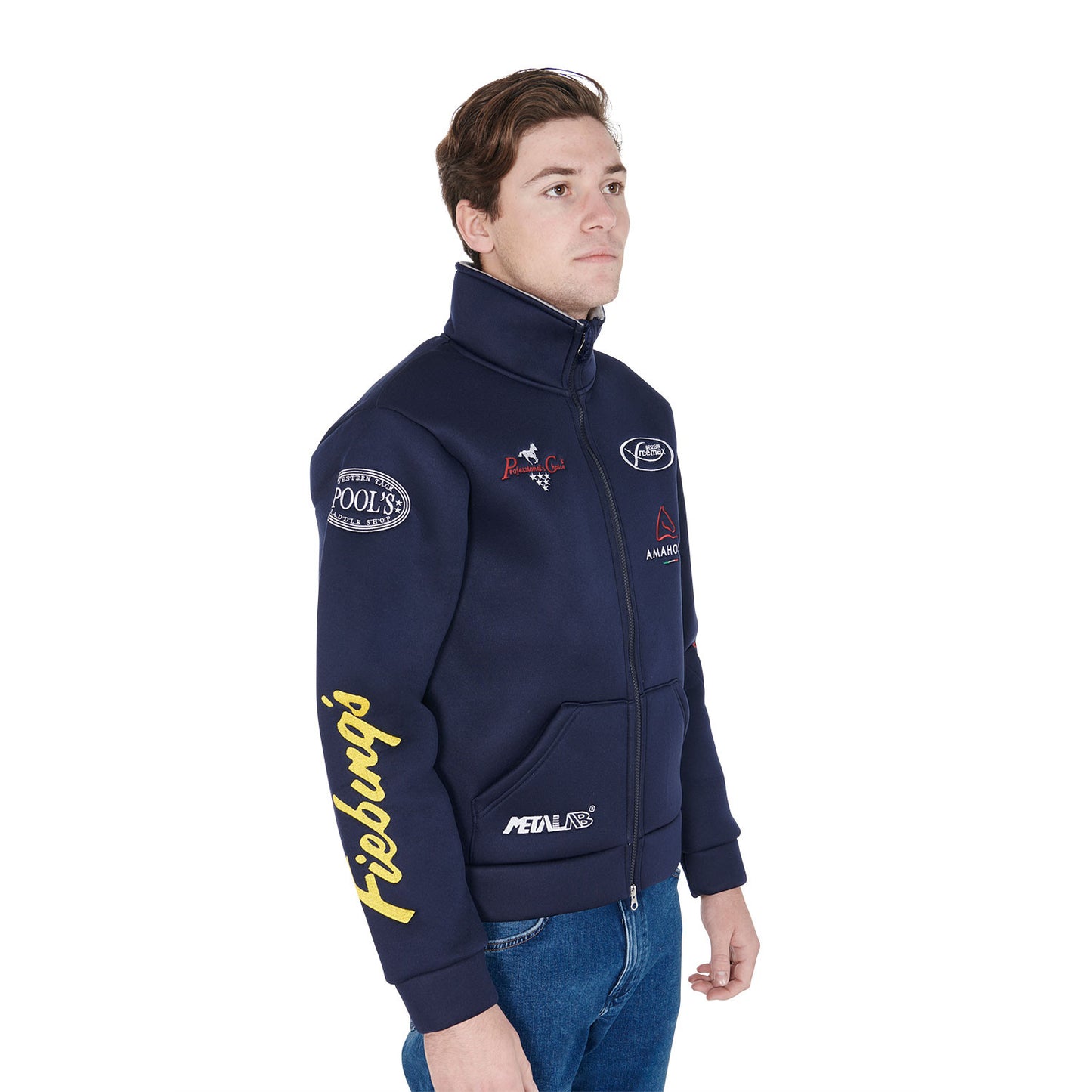 Chaqueta unisex multilogo sin capucha Pool's - Azul marino