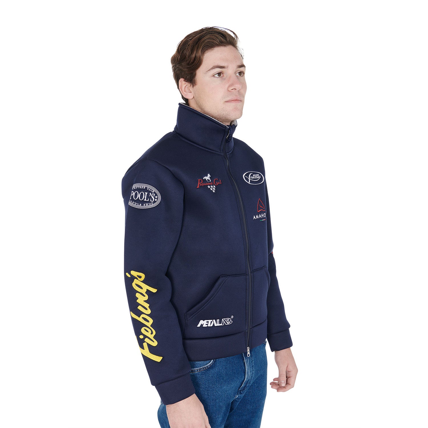 Chaqueta unisex multilogo sin capucha Pool's - Azul marino