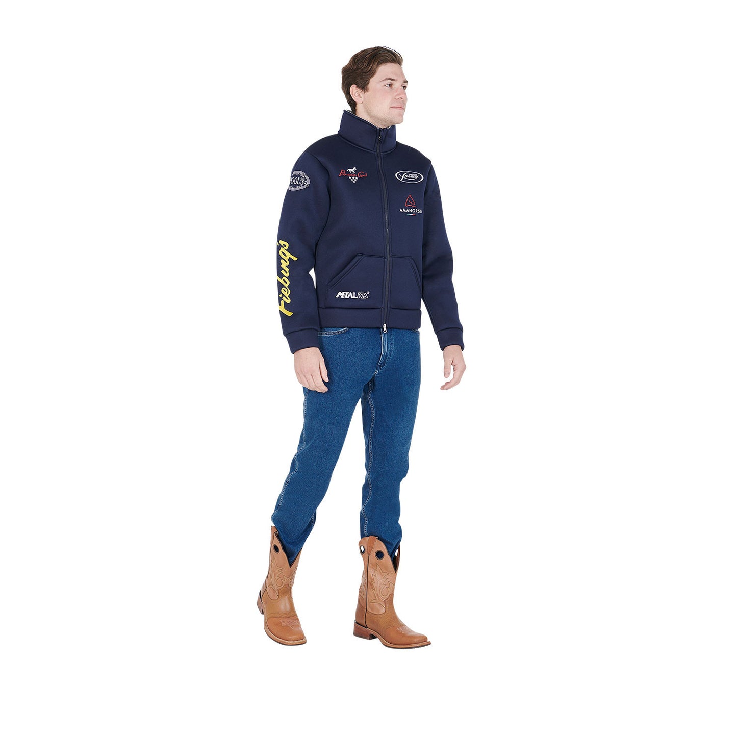 Chaqueta unisex multilogo sin capucha Pool's - Azul marino
