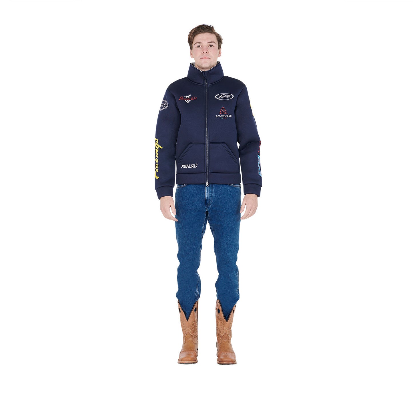 Chaqueta unisex multilogo sin capucha Pool's - Azul marino