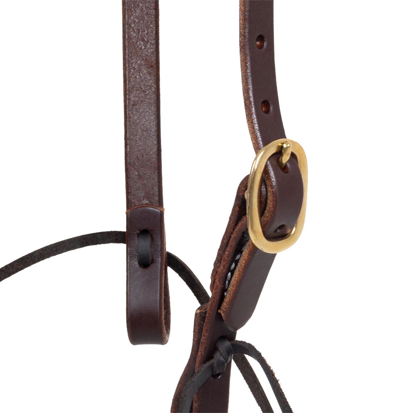 Brida occidental con oreja enrollada Platinum Pro - Marrón oscuro