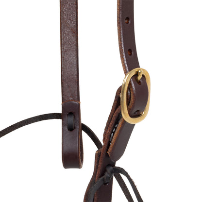 Brida occidental con oreja enrollada Platinum Pro - Marrón oscuro