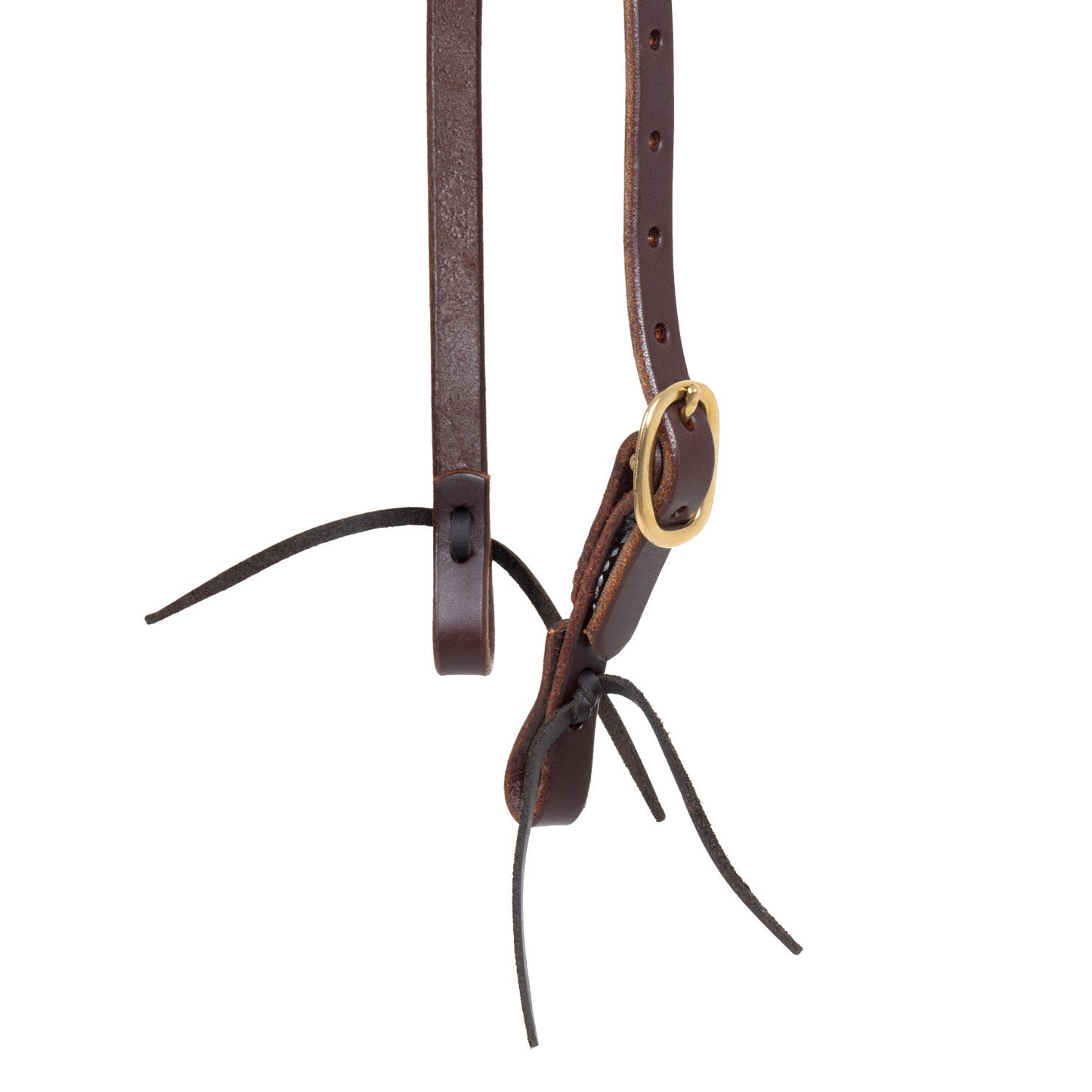 Brida occidental con oreja enrollada Platinum Pro - Marrón oscuro
