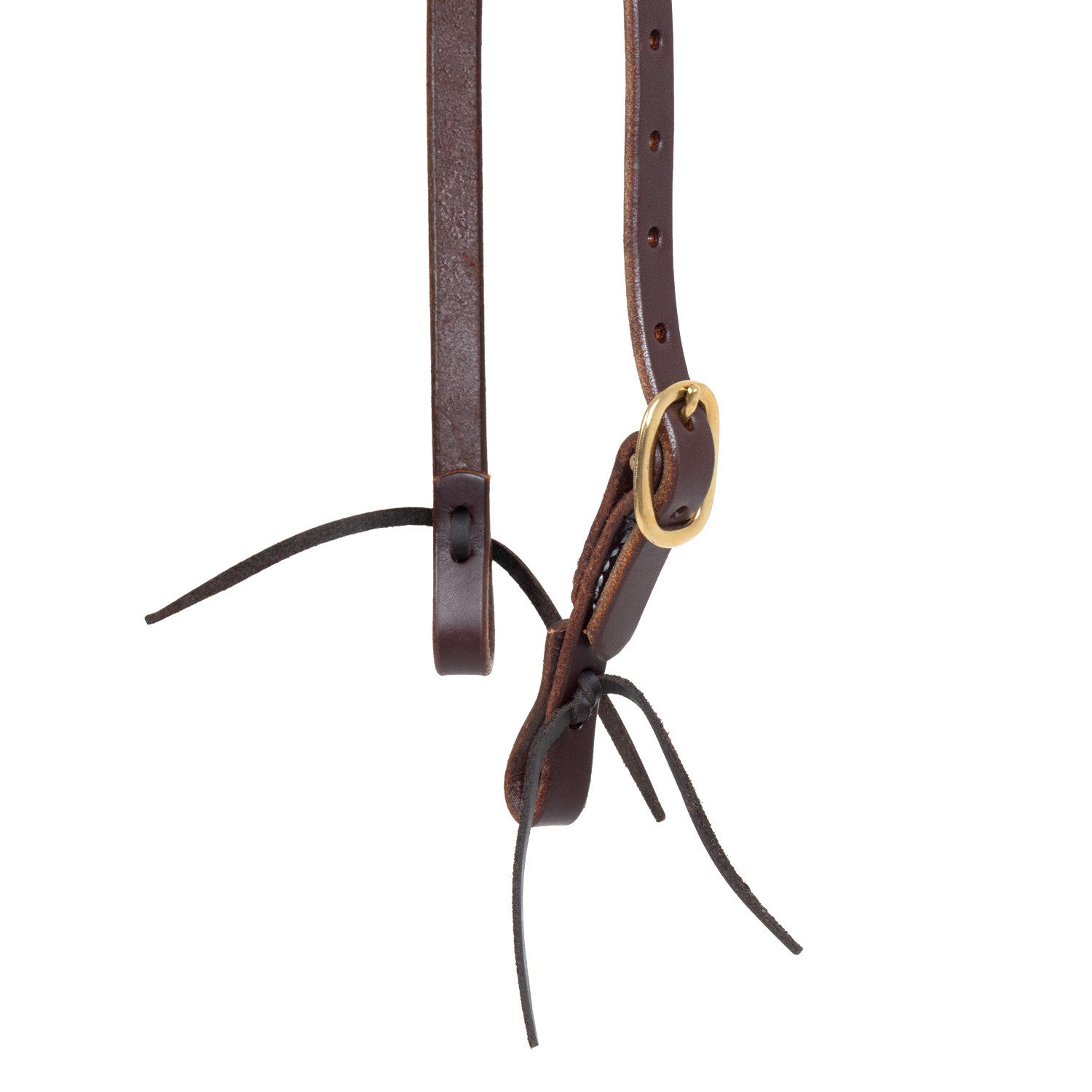 Brida occidental con oreja enrollada Platinum Pro - Marrón oscuro