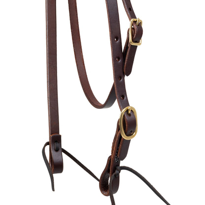 Brida occidental con frontalera simple adj Platinum Pro - Marrón oscuro