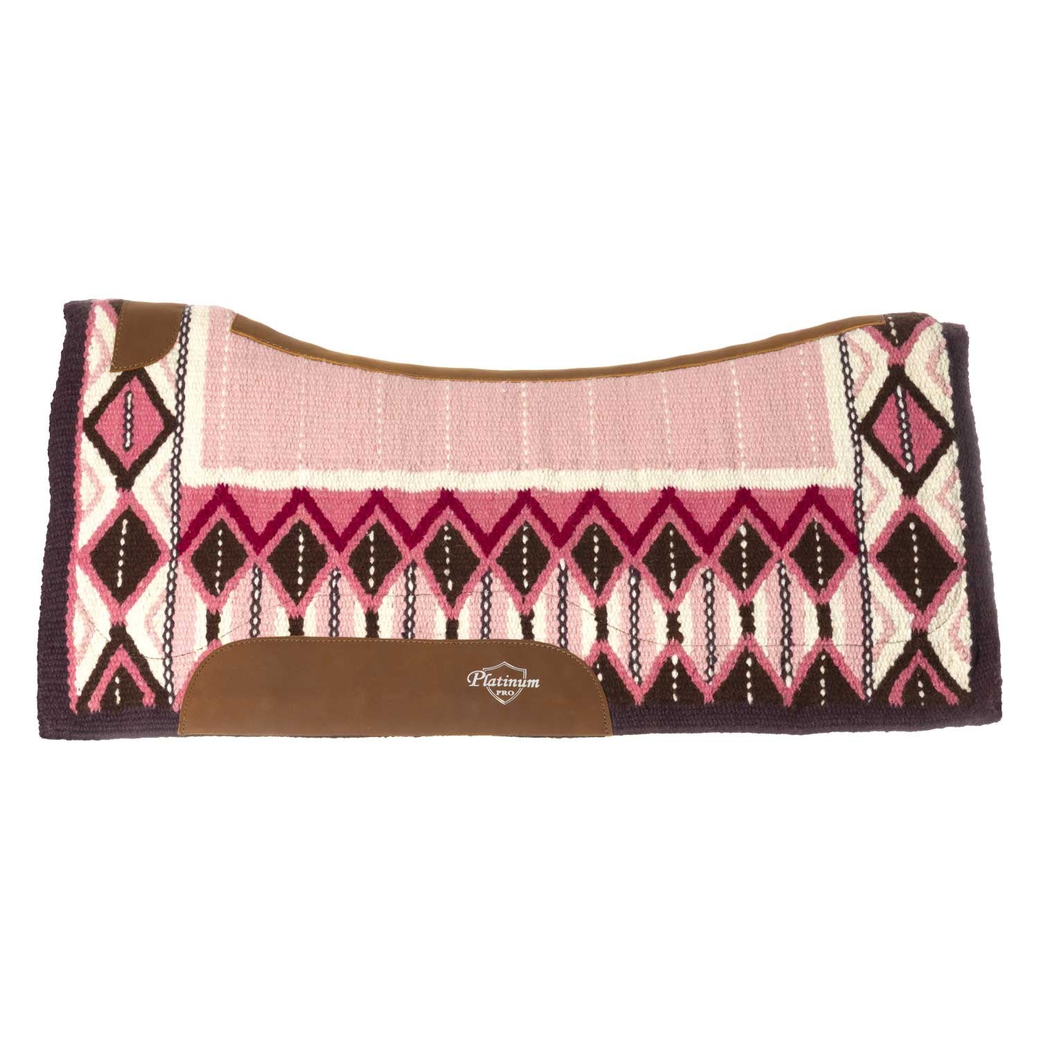 Manta de sillín perfilada con manta de lana 34x36 Platinum Pro - Pink/White/Black