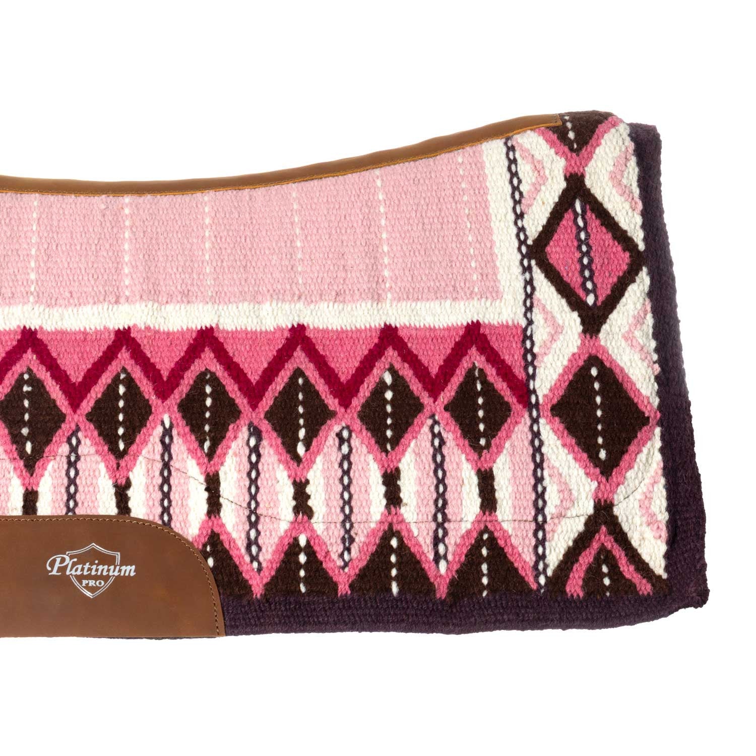 Manta de sillín perfilada con manta de lana 34x36 Platinum Pro - Pink/White/Black