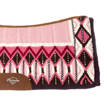 Manta de sillín perfilada con manta de lana 34x36 Platinum Pro - Pink/White/Black