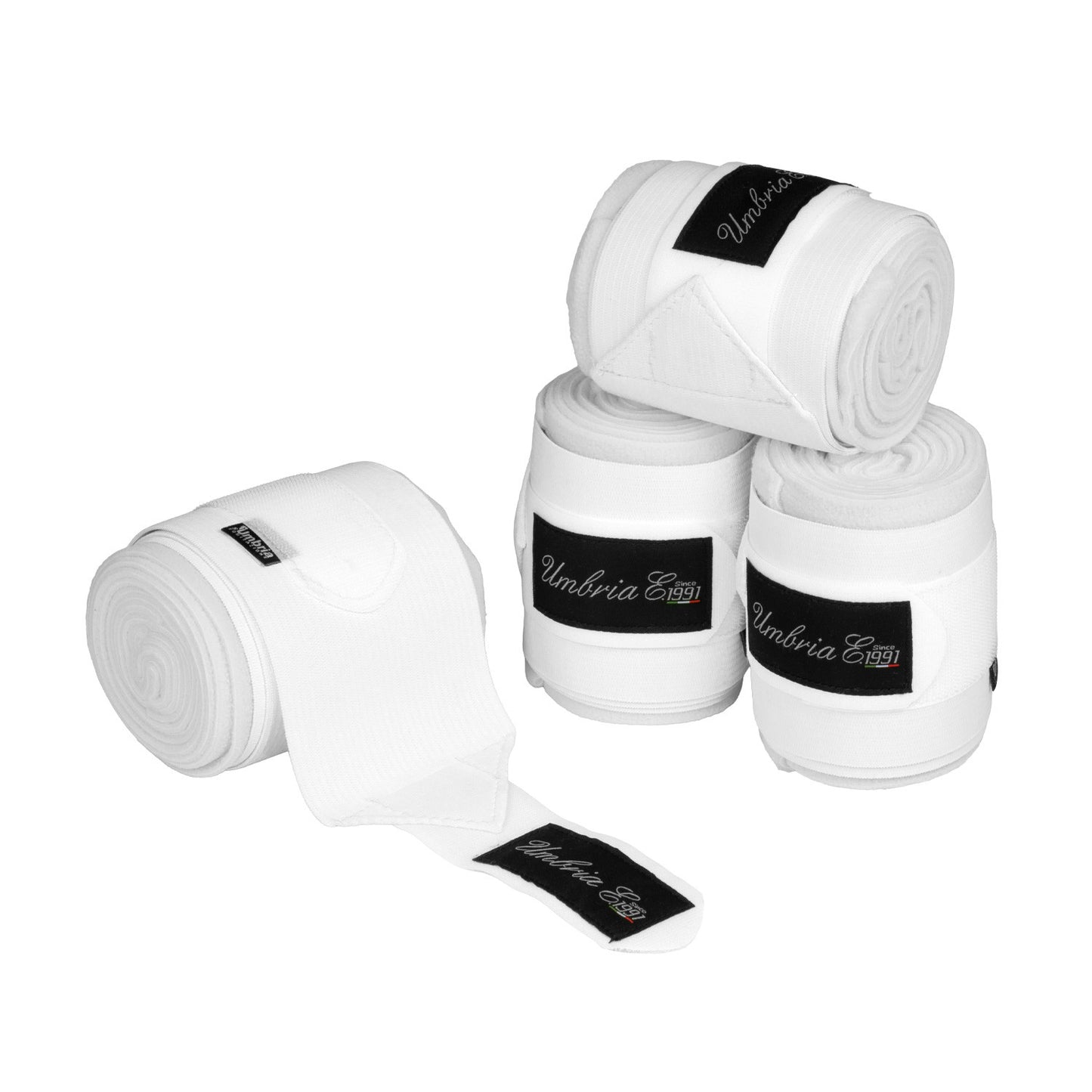 Bandas de trabajo de polar con elástico (4 uds) Umbria Equitazione - Blanco