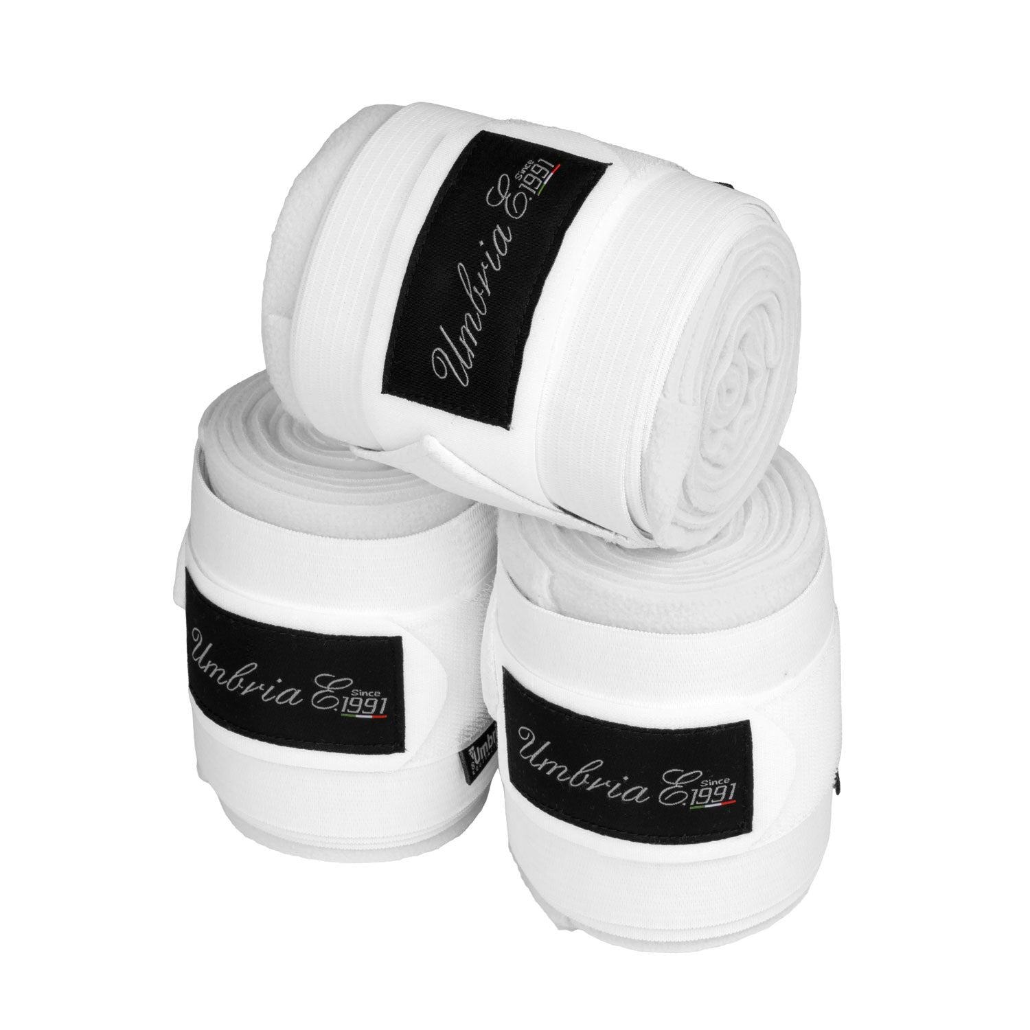 Bandas de trabajo de polar con elástico (4 uds) Umbria Equitazione - Blanco