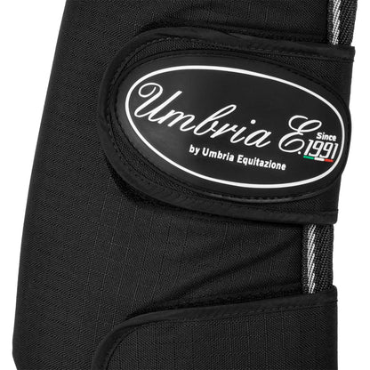 Juego de protectores de transporte con refuerzos de cuero Umbria Equitazione - Negro