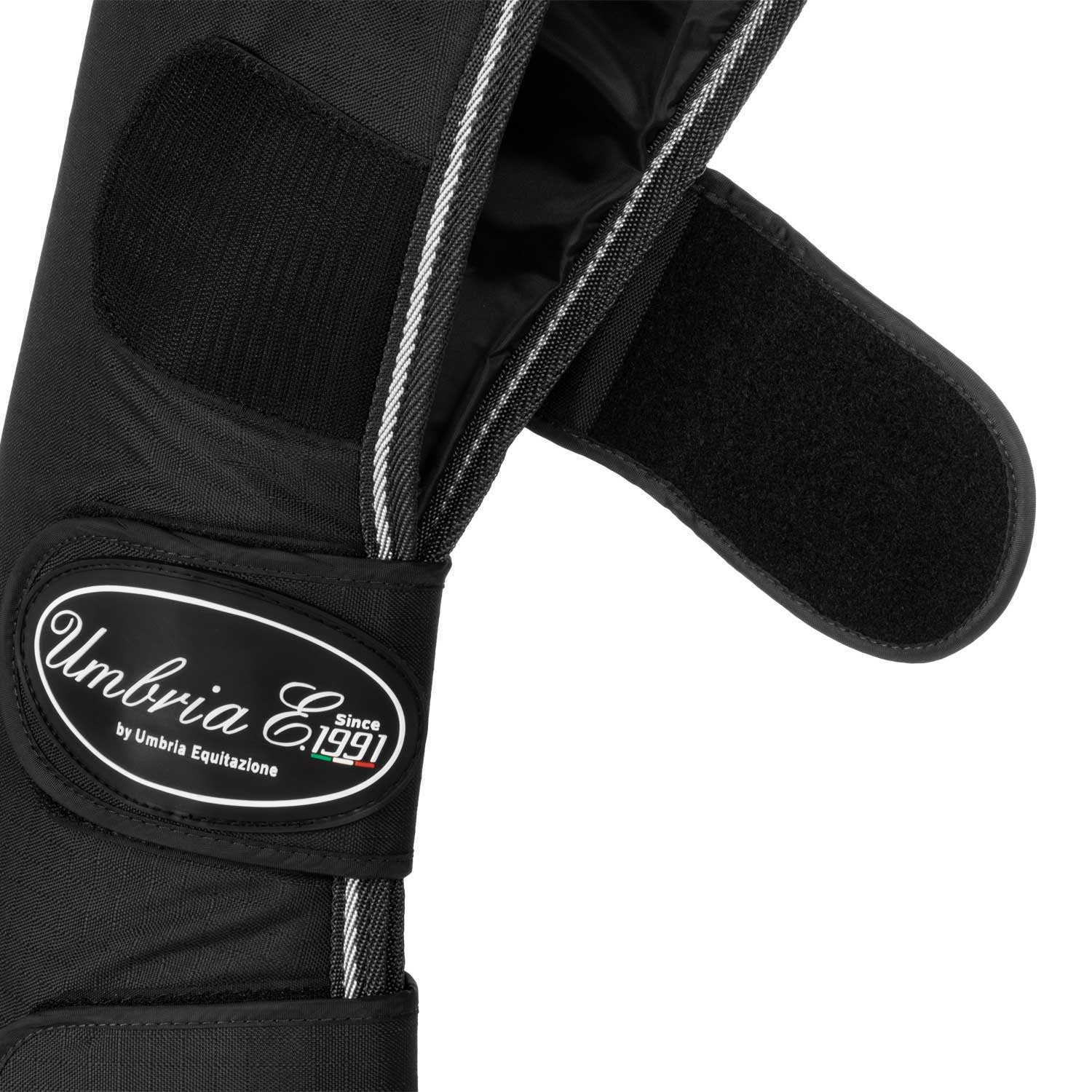 Juego de protectores de transporte con refuerzos de cuero Umbria Equitazione - Negro