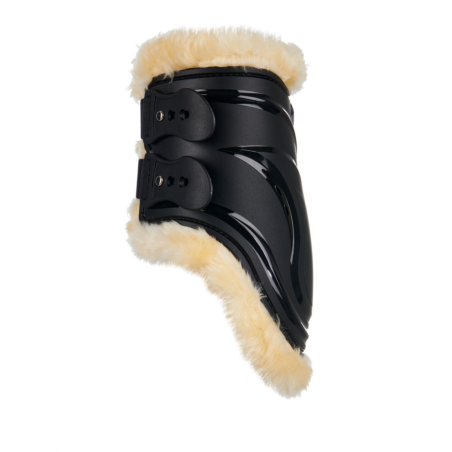 Protectores de poliuretano con borreguillo sintético Equestro - Negro