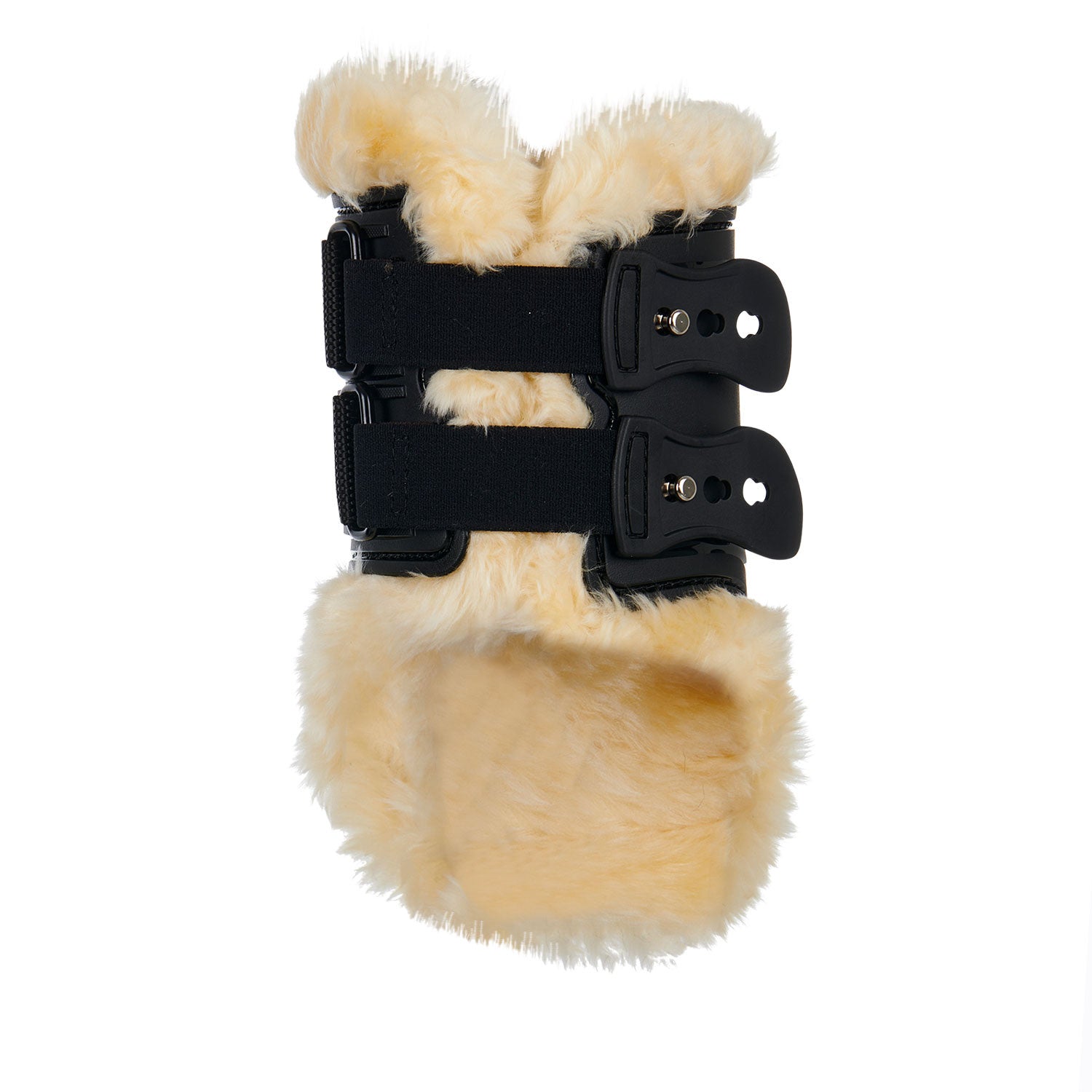 Protectores de poliuretano con borreguillo sintético Equestro - Negro
