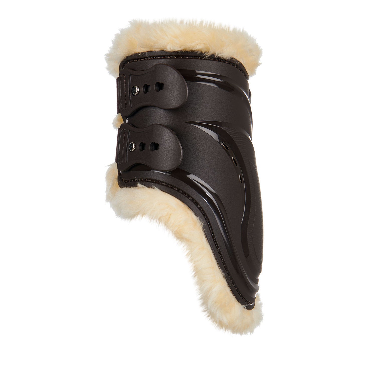 Protectores de poliuretano con borreguillo sintético Equestro - Marrón