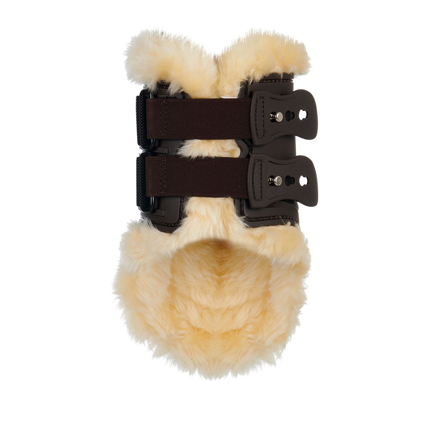 Protectores de poliuretano con borreguillo sintético Equestro - Marrón