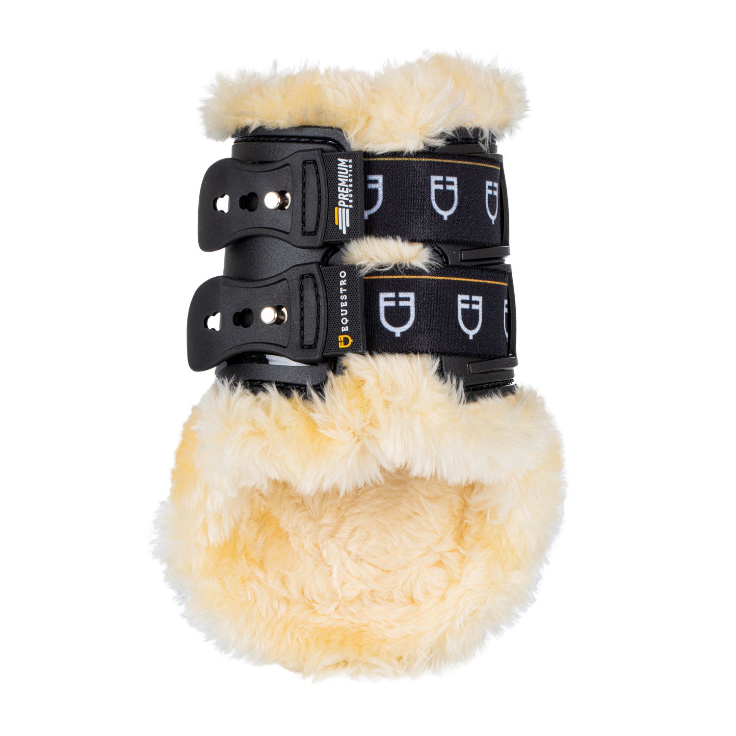 Paratendones modelo Evolution con borreguillo sintético Equestro - Negro