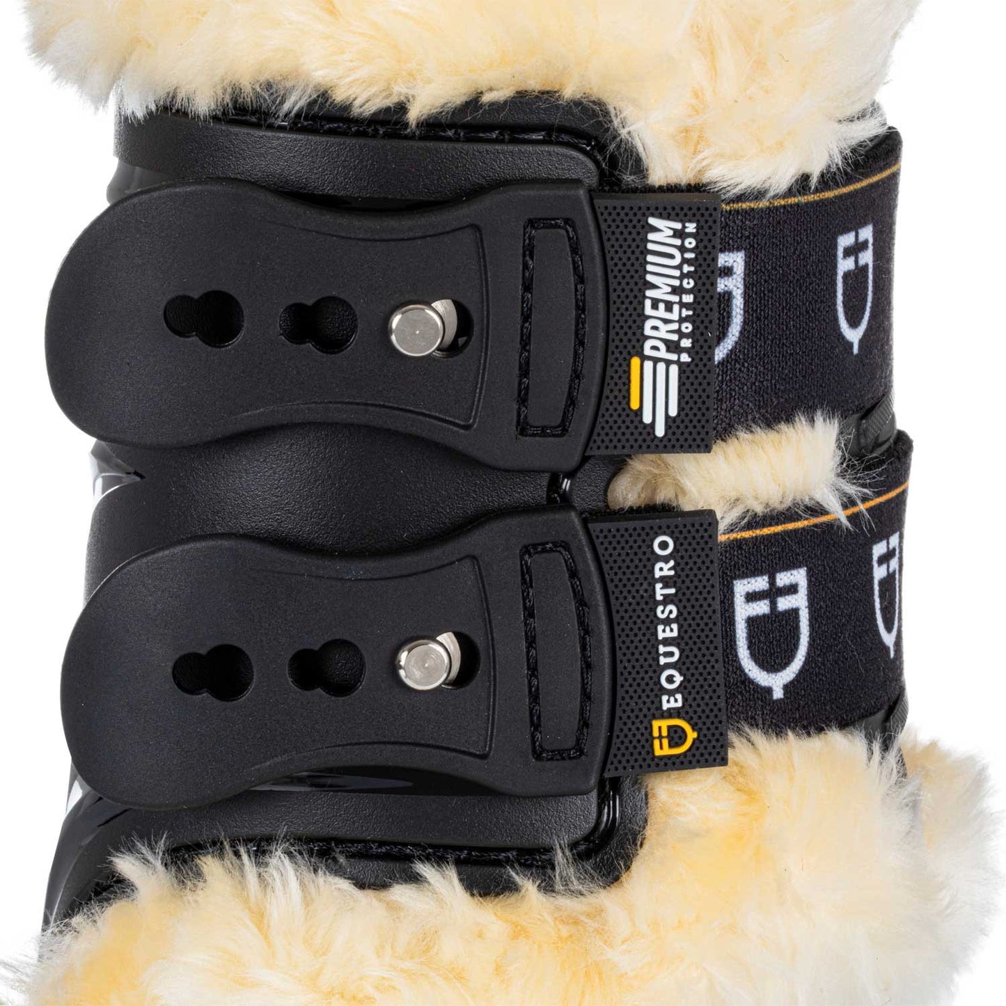 Paratendones modelo Evolution con borreguillo sintético Equestro - Negro