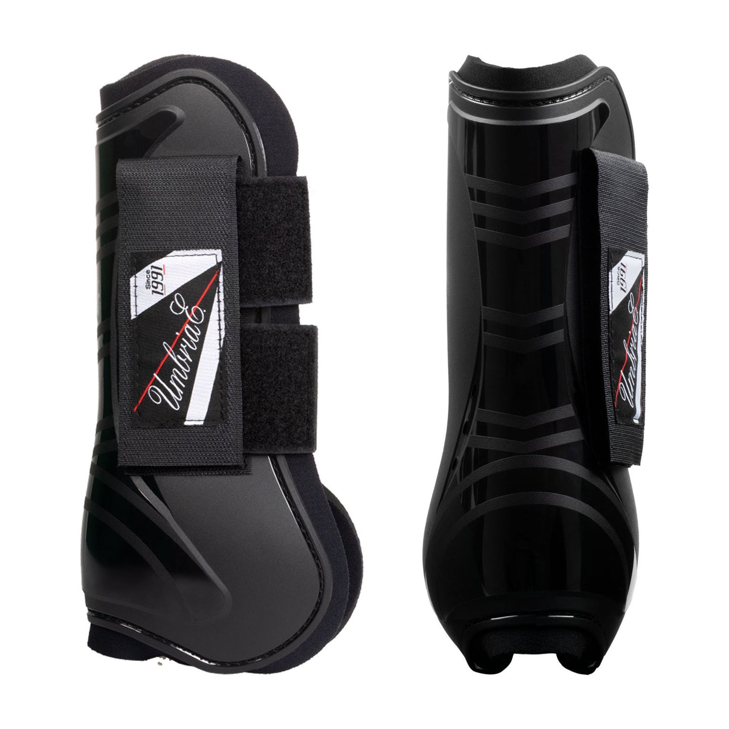 Protectores de neopreno con refuerzo de plástico Umbria Equitazione - Negro