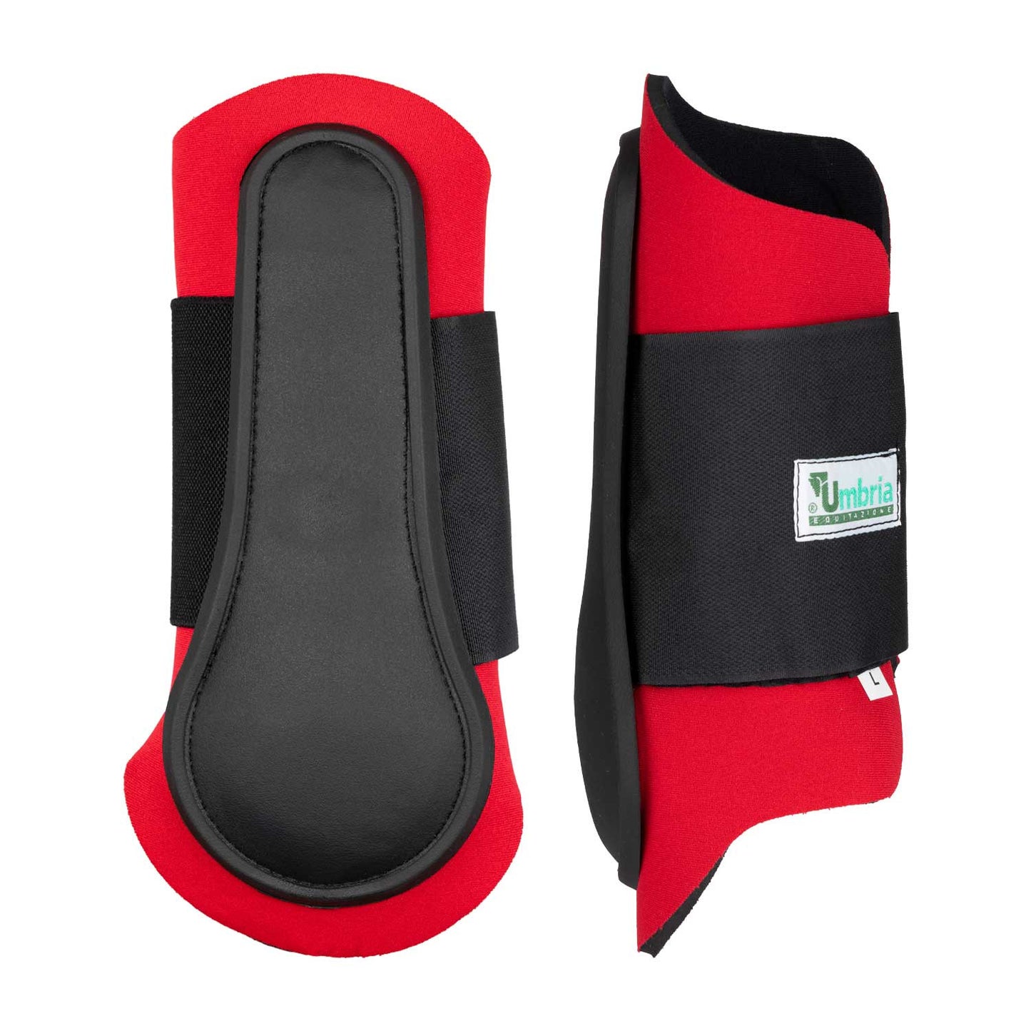 Protectores de neopreno con cazoleta de goma Umbria Equitazione - Rojo