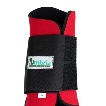 Protectores de neopreno con cazoleta de goma Umbria Equitazione - Rojo