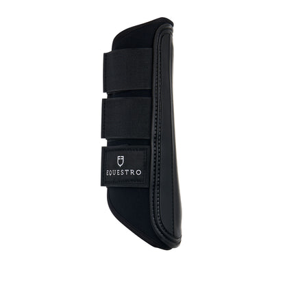 Protectores para conjunto en neopreno y cuero perforado Equestro - Negro
