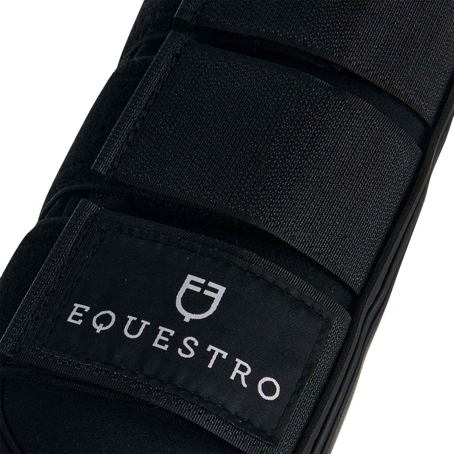 Protectores para conjunto en neopreno y cuero perforado Equestro - Negro