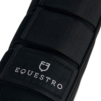 Protectores para conjunto en neopreno y cuero perforado Equestro - Negro