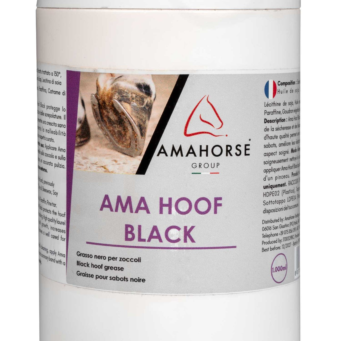 Ama hoof grasa para pezuñas (1000 ml) AmaHorse - Negro