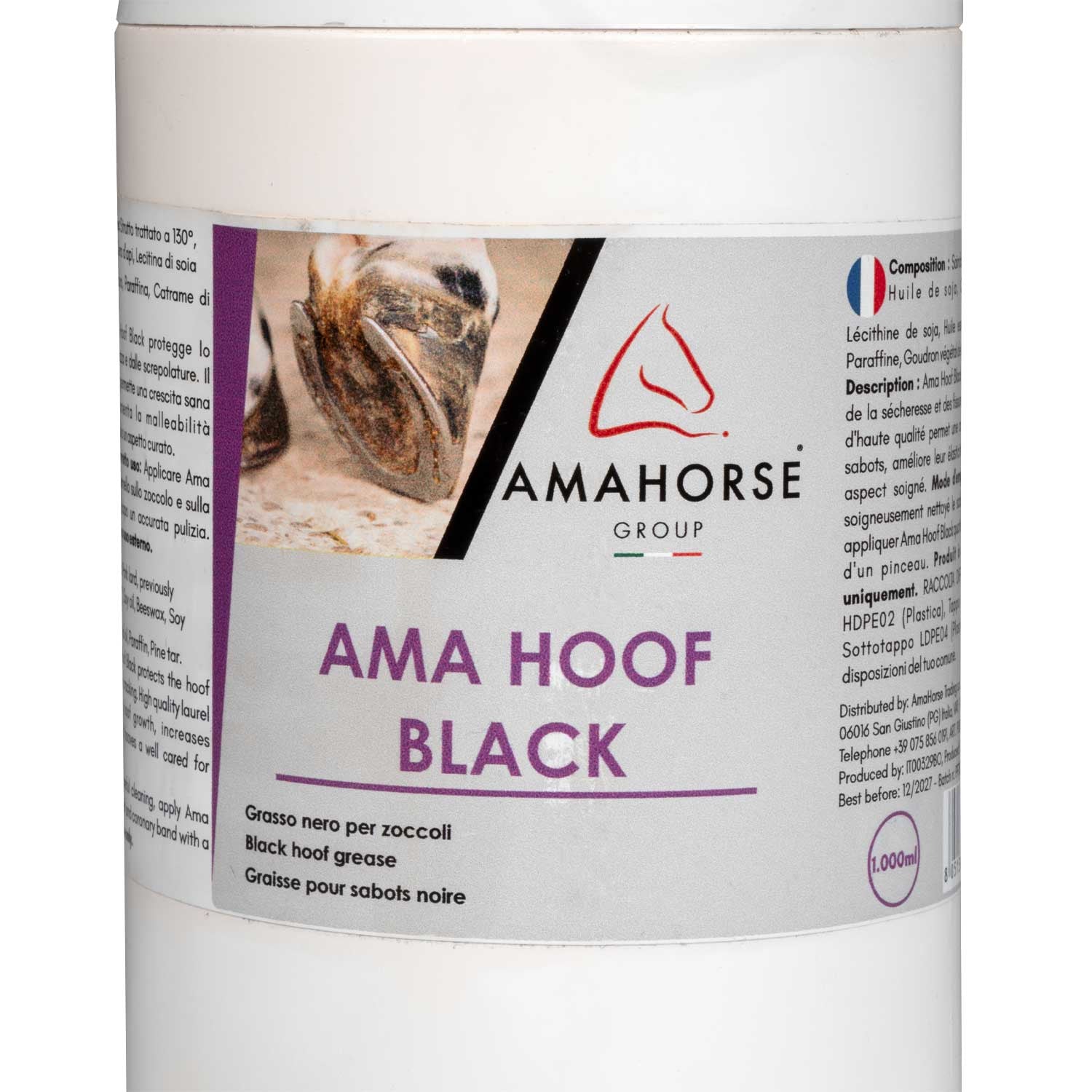 Ama hoof grasa para pezuñas (1000 ml) AmaHorse - Negro