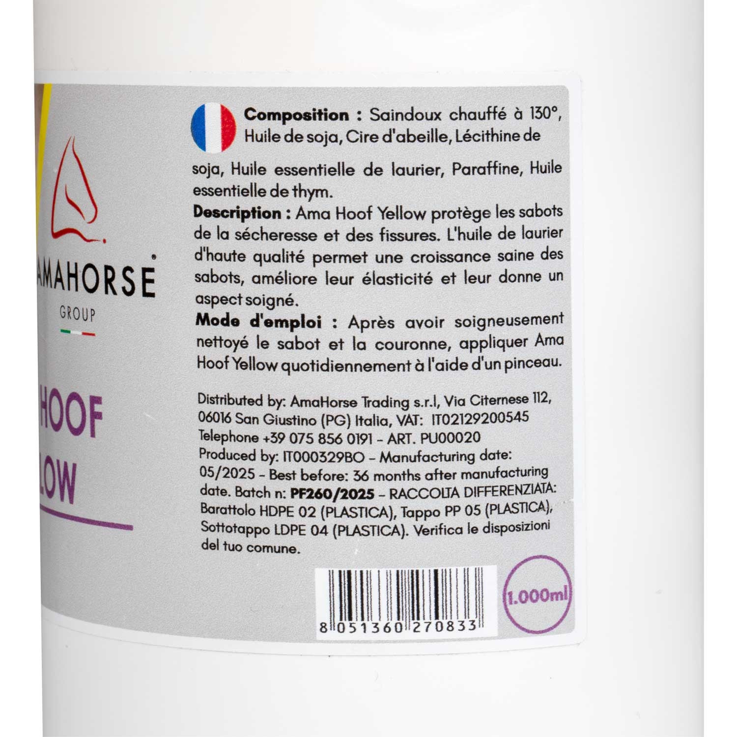 Ama hoof grasa para pezuñas (1000 ml) AmaHorse - Amarillo