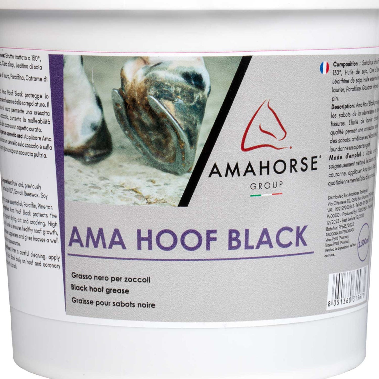 Ama hoof grasa para cascos (2500 ml) AmaHorse - Negro