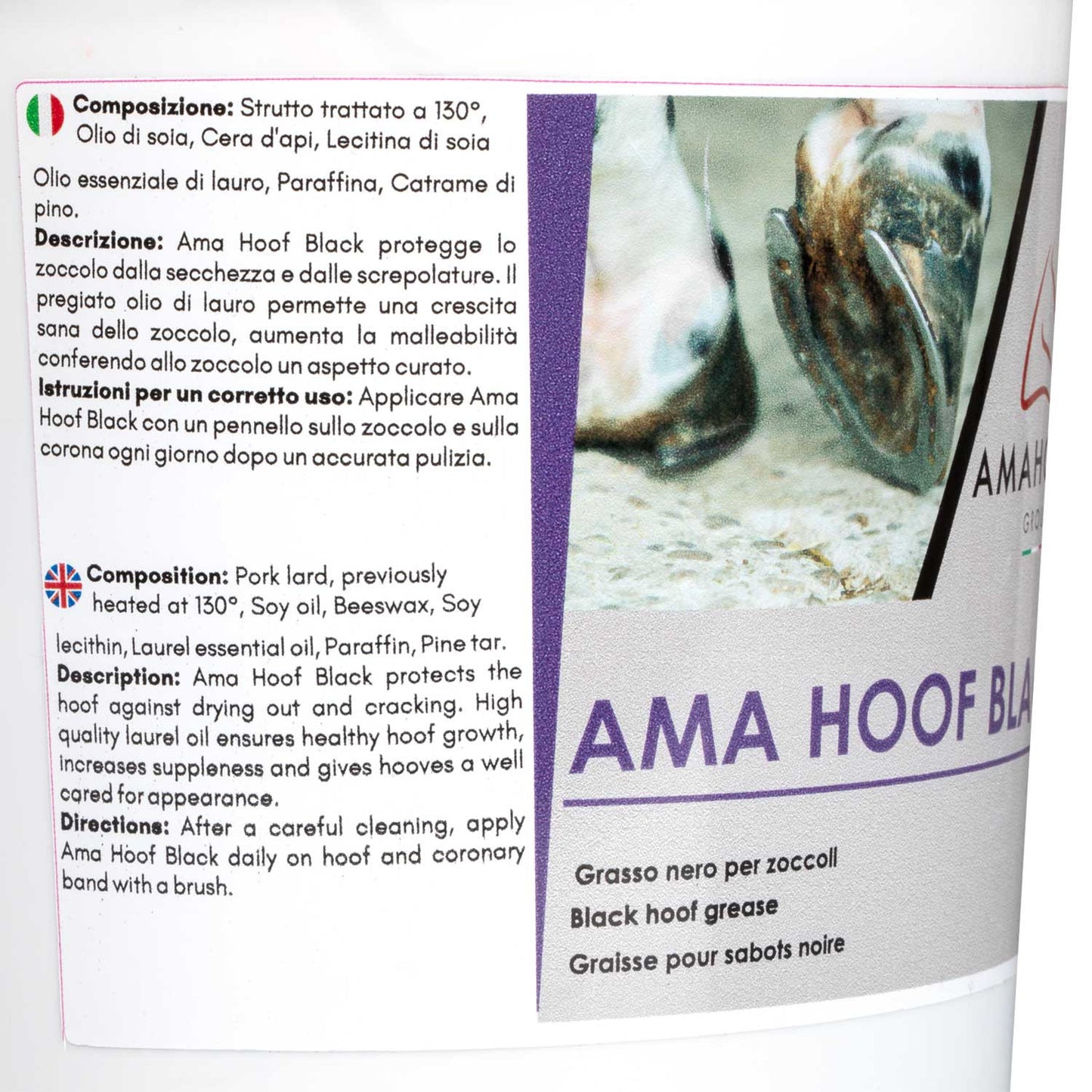 Ama hoof grasa para cascos (2500 ml) AmaHorse - Negro