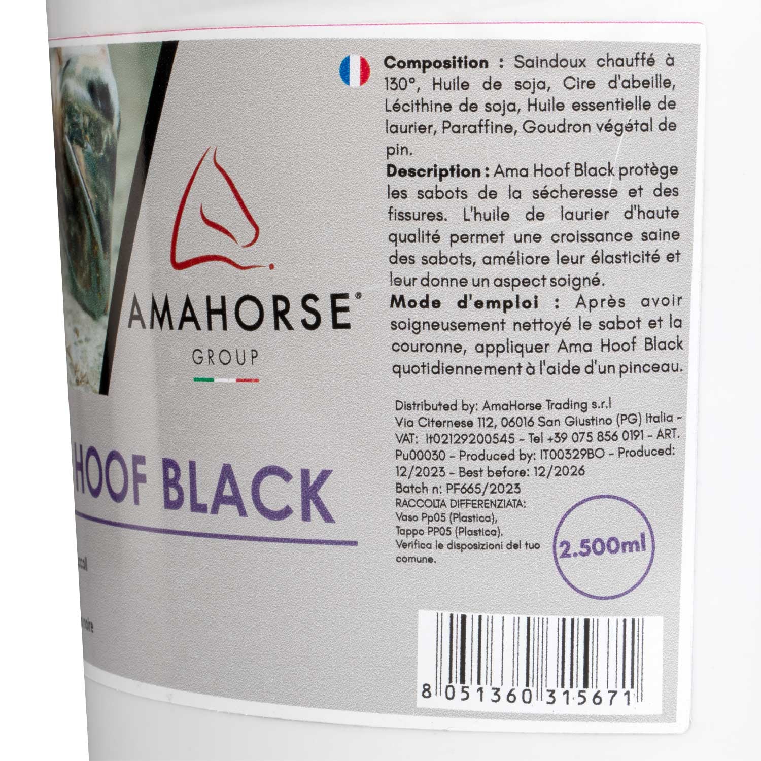 Ama hoof grasa para cascos (2500 ml) AmaHorse - Negro