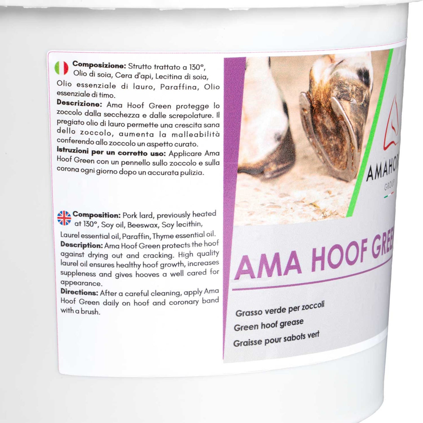 Ama Hoof Yellow Grasa para cascos (5000 ml) AmaHorse - Verde