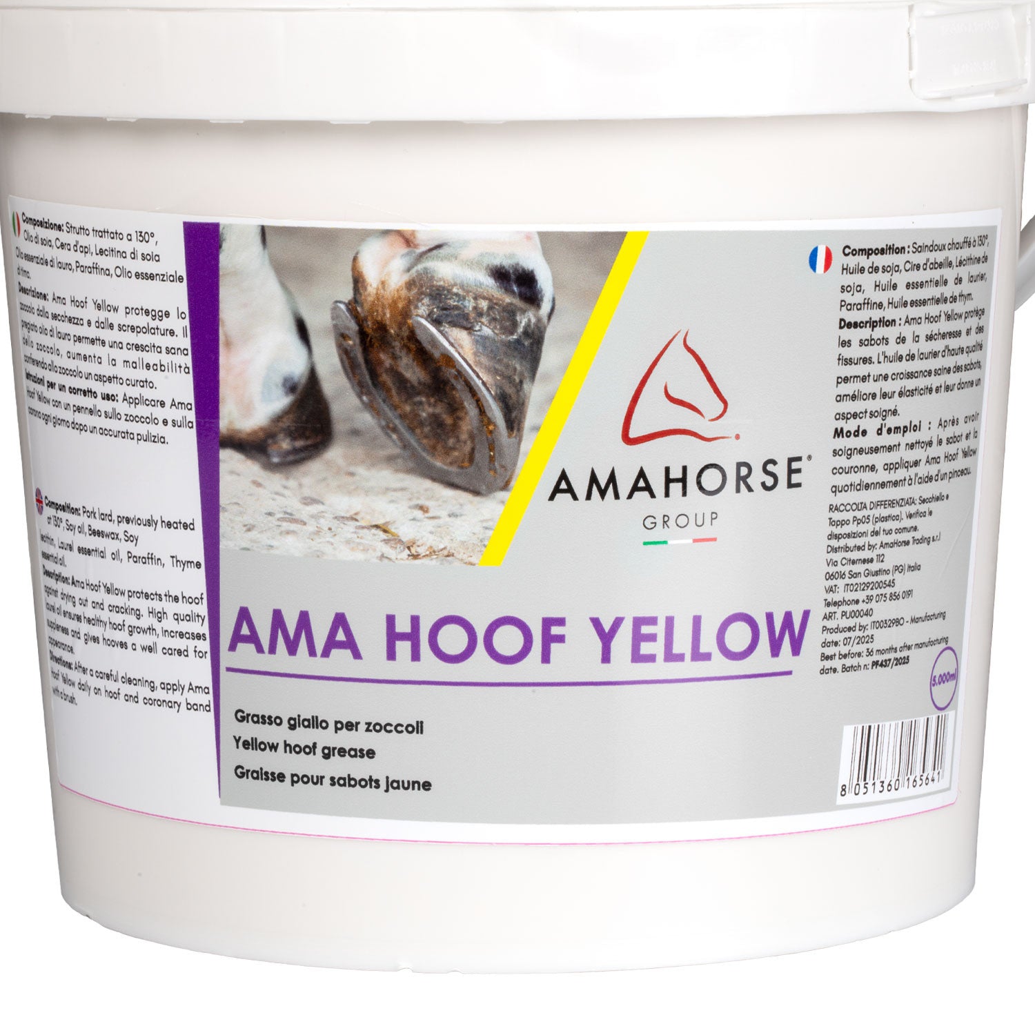 Ama Hoof Yellow Grasa para cascos (5000 ml) AmaHorse - Amarillo