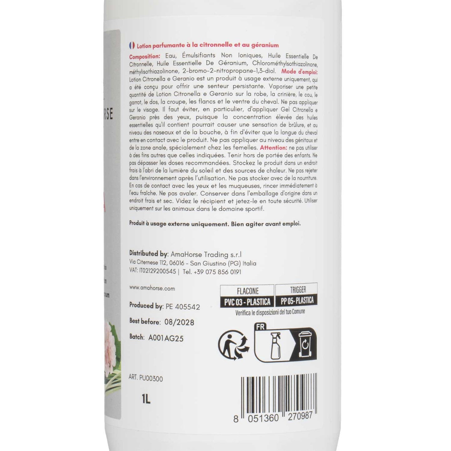 Loción de citronela y geranio (1 l) AmaHorse