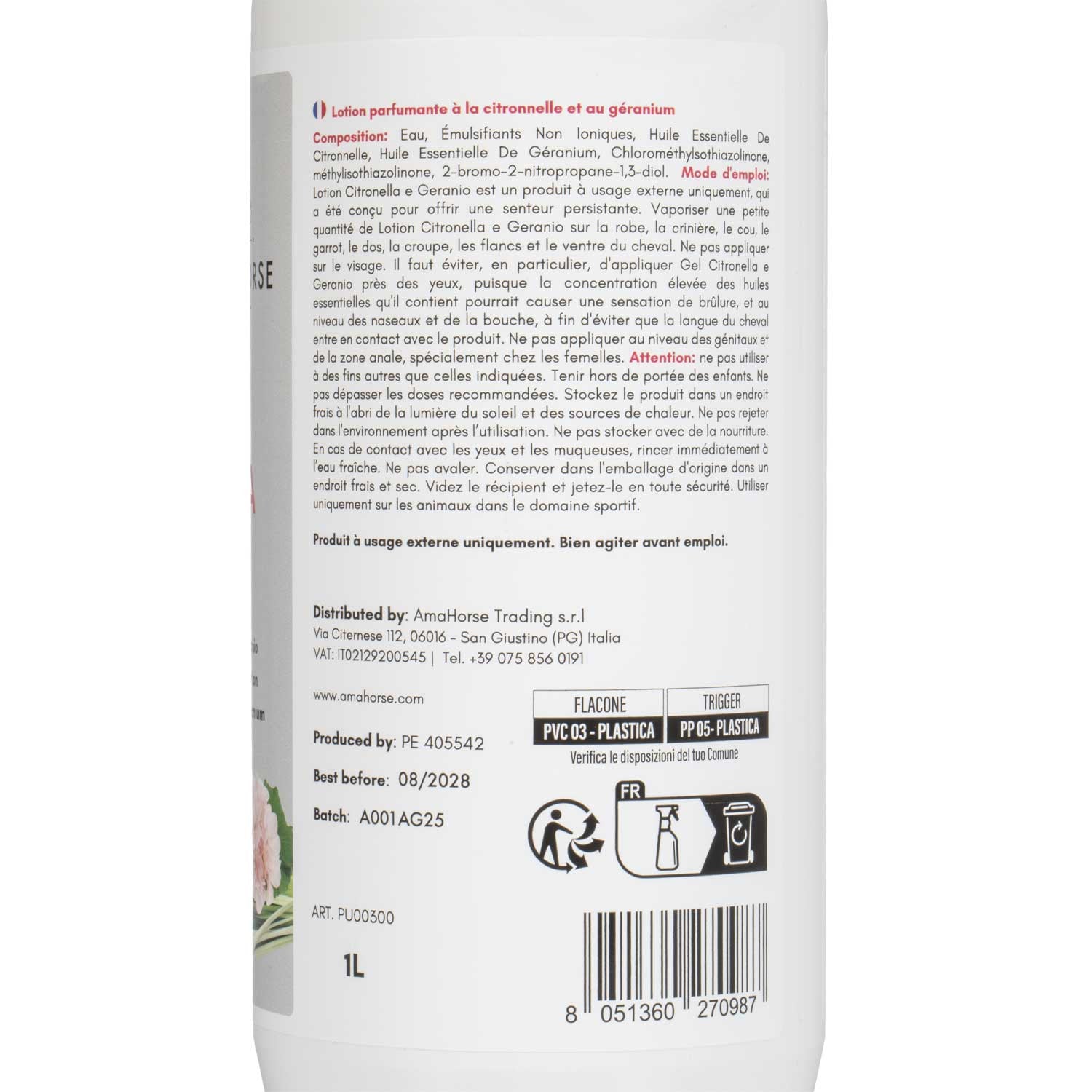 Loción de citronela y geranio (1 l) AmaHorse
