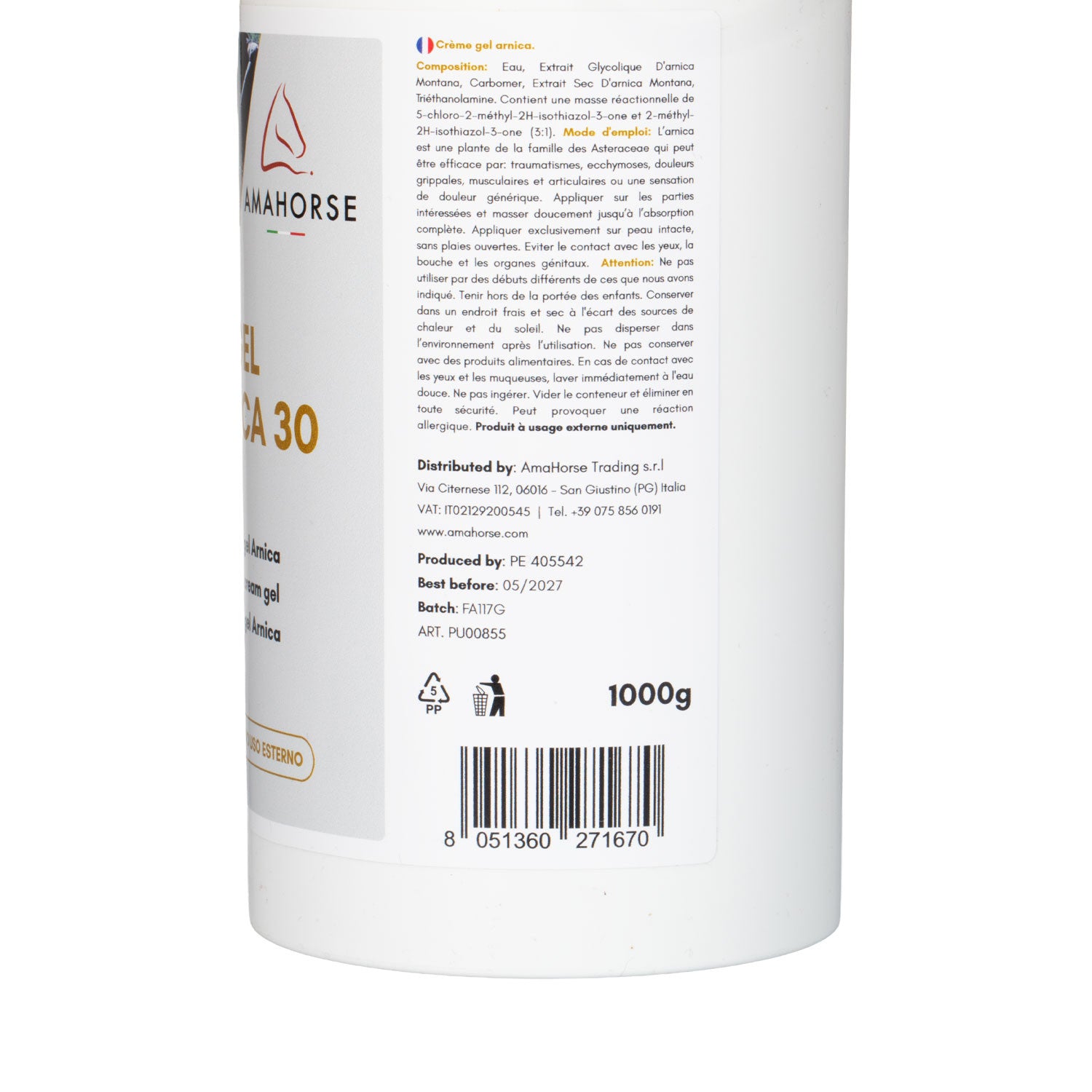 Gel de árnica 30 (1 kg) Umbria Equitazione