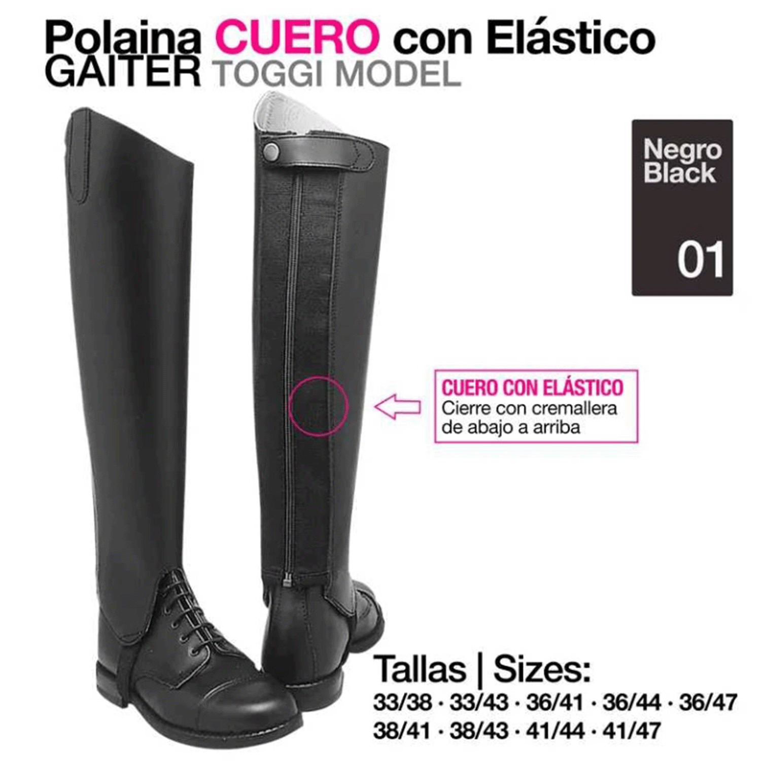 Polaina cuero con elástico gaiter - Rincón del Valle