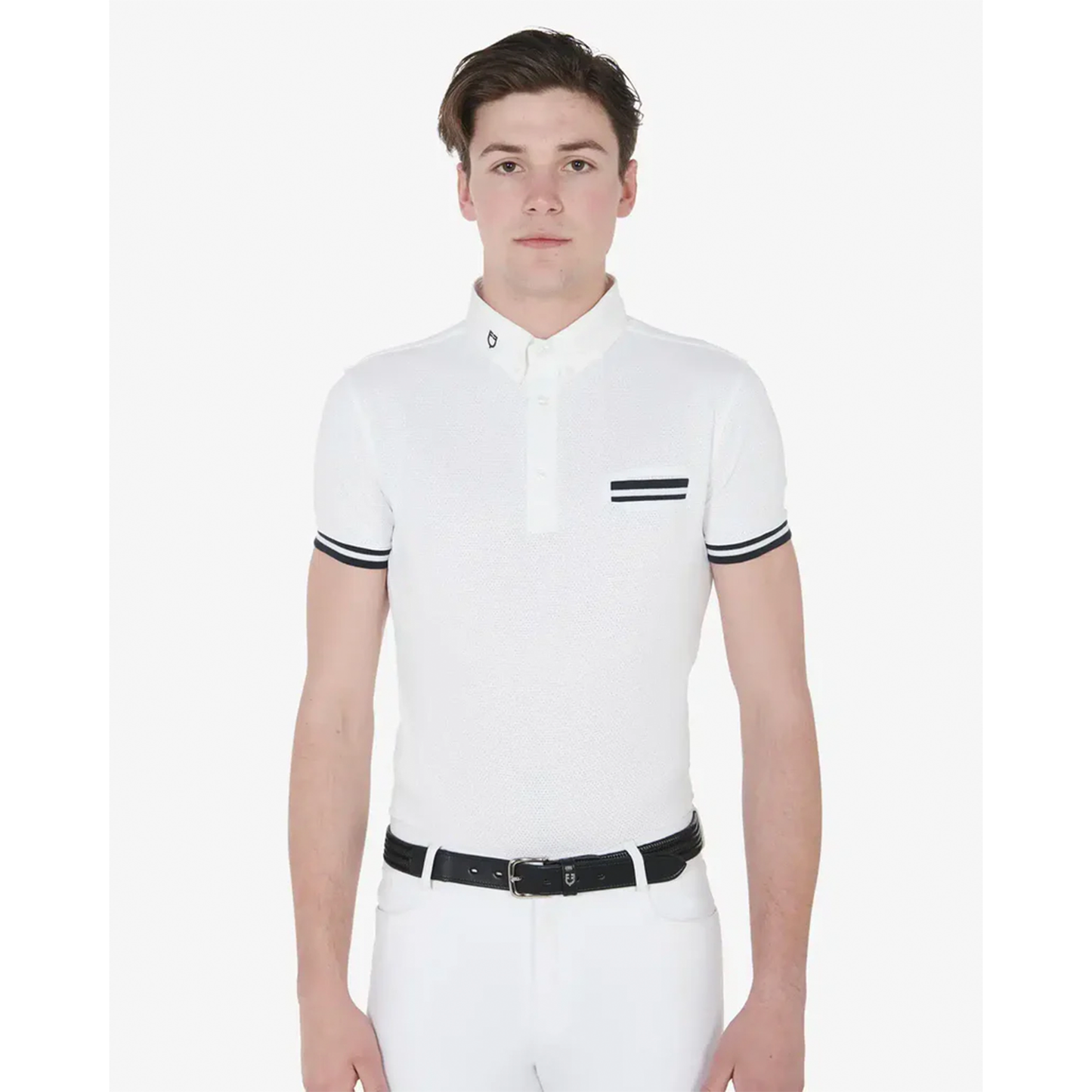 Polo Competición Hombre Slim Fit Inserciones Negras Equestro