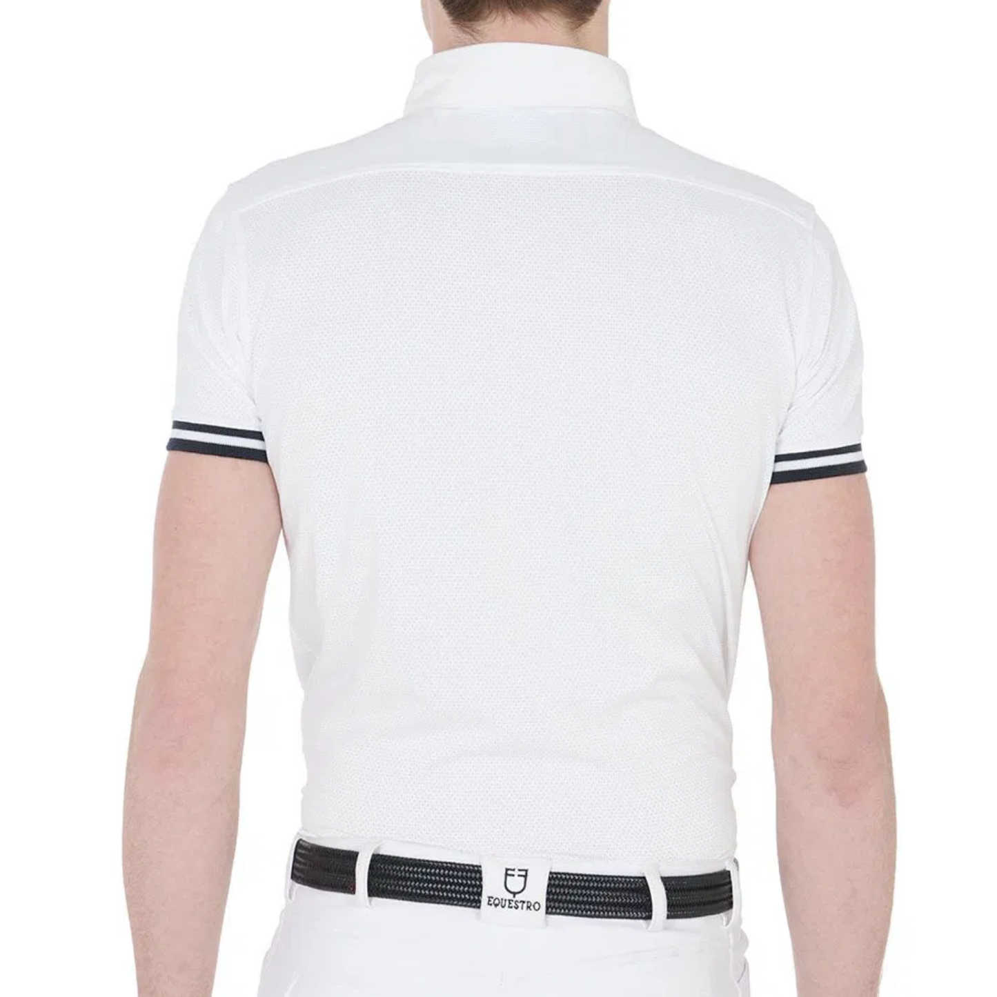 Polo Competición Hombre Slim Fit Inserciones Negras Equestro