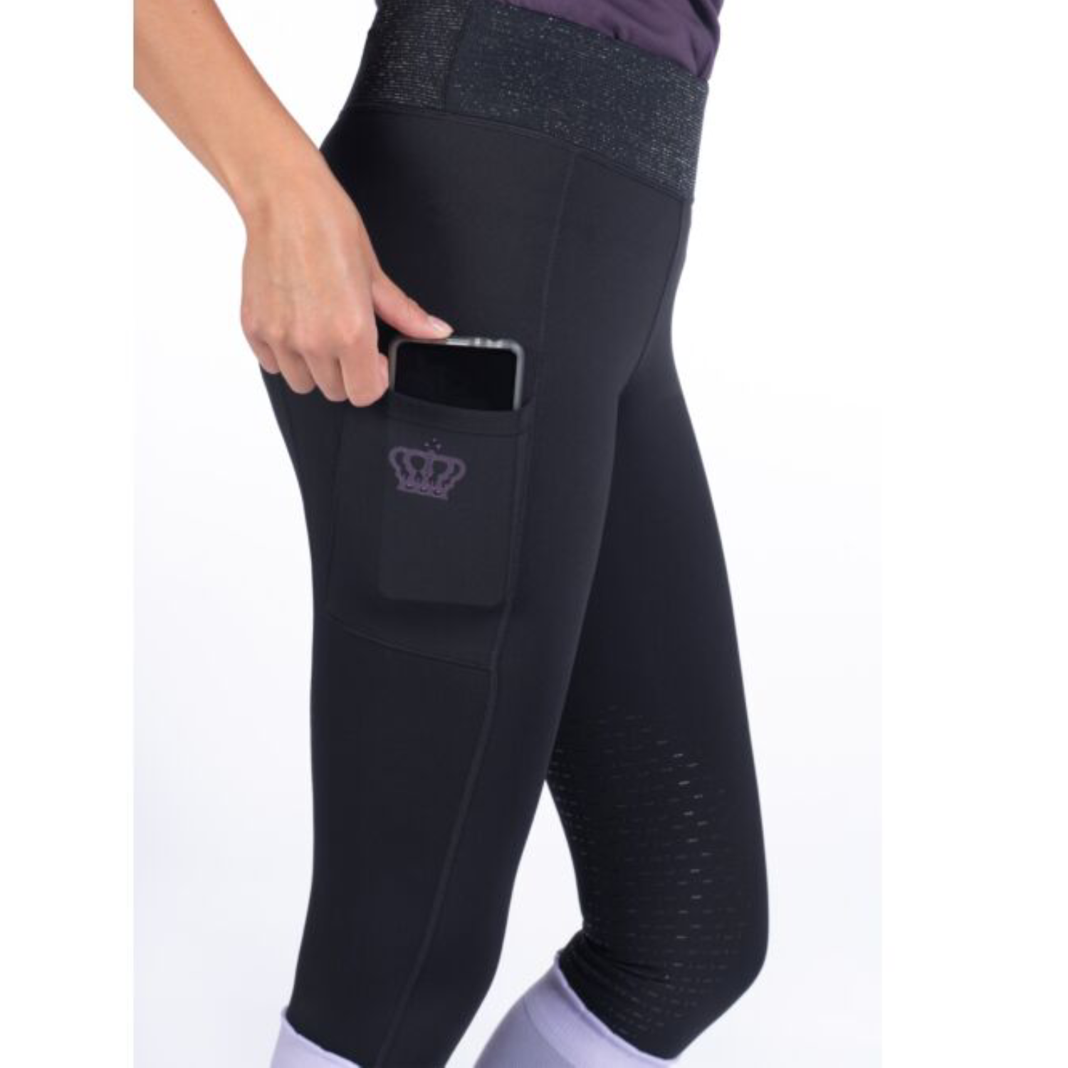 Leggings de montar -Lavender Bay- rodillera sil. HKM - Rincón del Valle