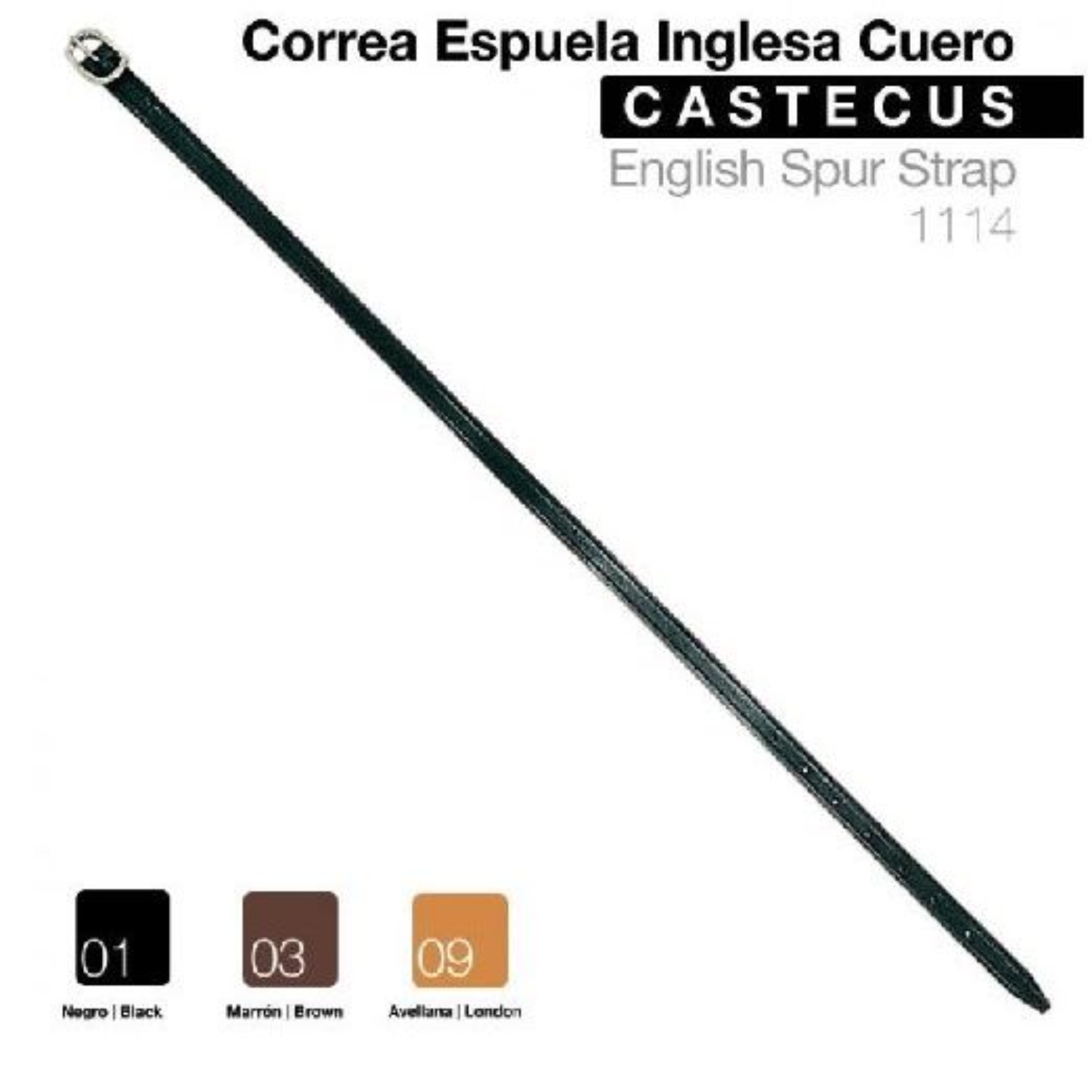 Correa De Espuela Inglesa Hh Cuero Negro - Rincón del Valle