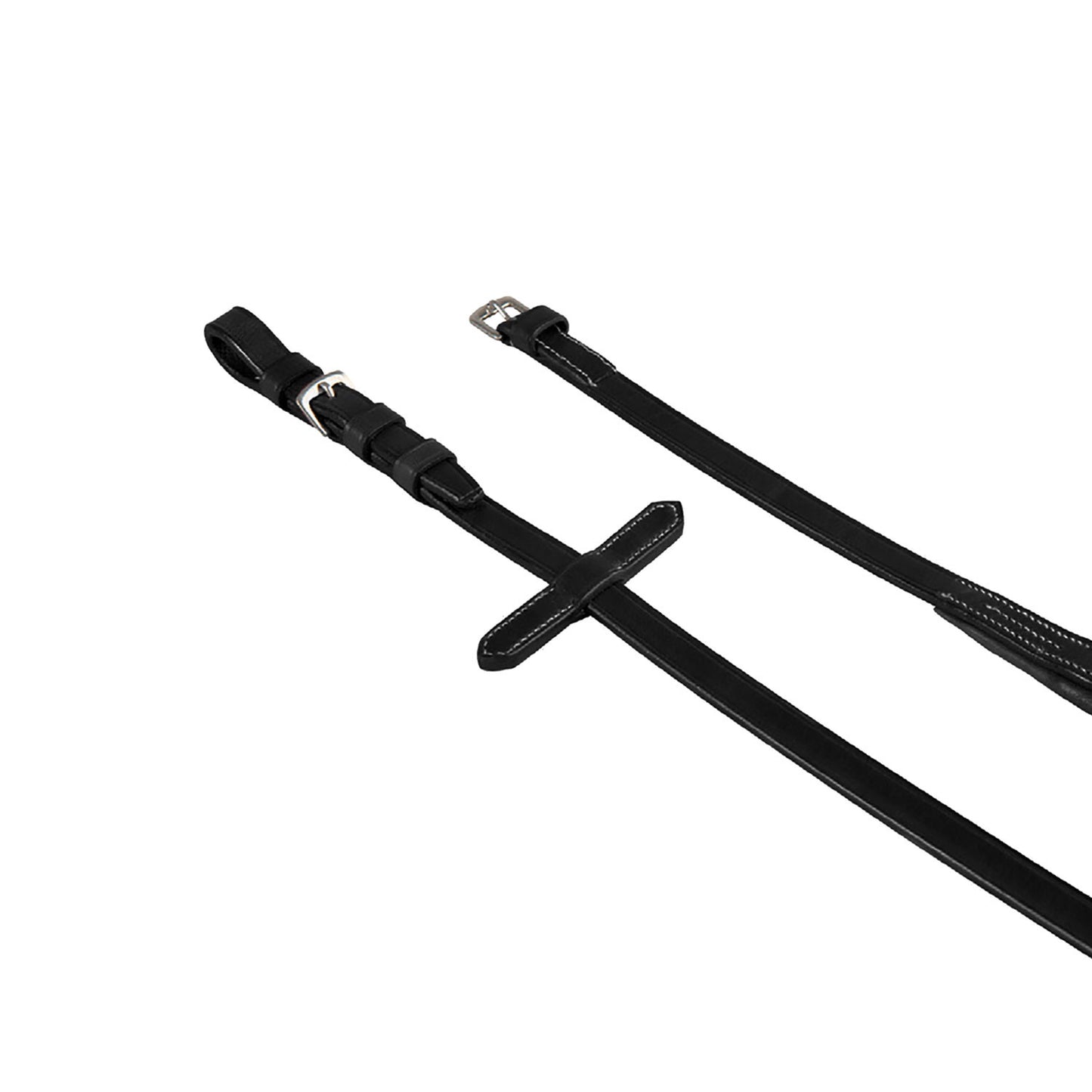 Riendas de cuero y goma y hebillas de acero inoxidable Equestro - Negro