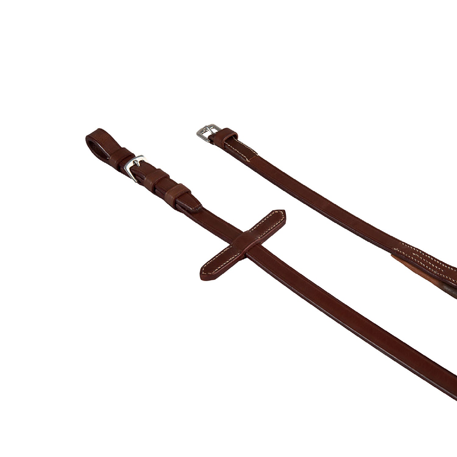 Riendas de cuero y goma y hebillas de acero inoxidable Equestro - Marrón oscuro