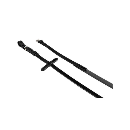 Riendas de cuero y goma lisa Equestro - Negro