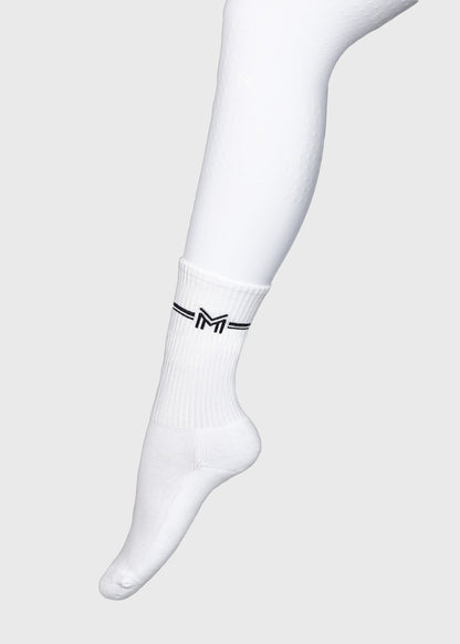 Producto ecuestre Maximilian Equestrian Rise Sports Socks (White) detalle 3