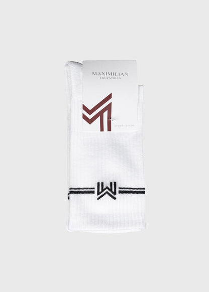 Producto ecuestre Maximilian Equestrian Rise Sports Socks (White) detalle 7